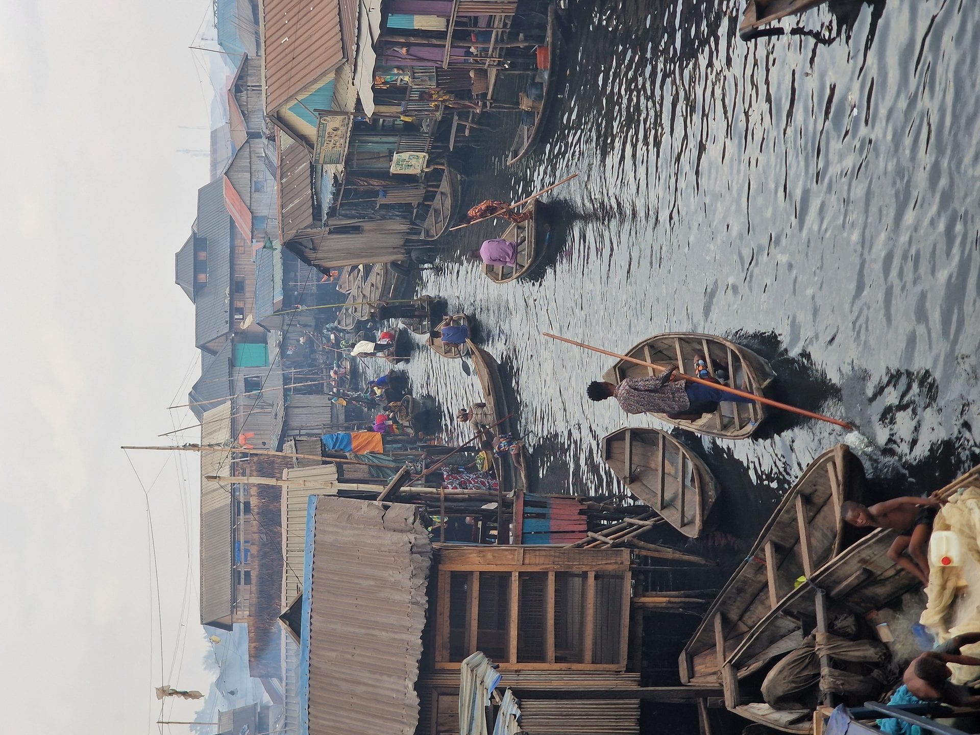 Makoko stilt community and waterways in Lagos, Nigeria